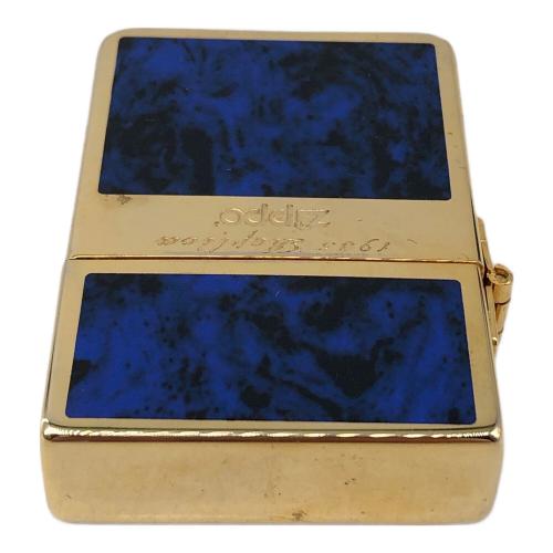 ZIPPO (ジッポ) オイルライター 1935レプリカ ブルーマーブル ゴールドタンク シリアルナンバー入り  1511