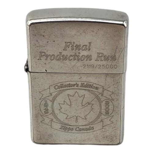 ZIPPO (ジッポ) オイルライター カナダ ファイナルプロダクションラン シリアルナンバー入り 2119/25000