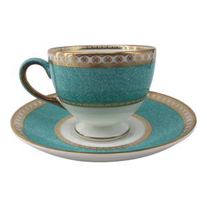 Wedgwood (ウェッジウッド) カップ&ソーサー 黒壺 ユーランダー・パウダーターコイズ