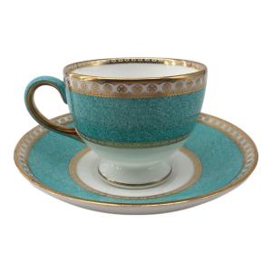 Wedgwood (ウェッジウッド) カップ&ソーサー 黒壺 ユーランダー・パウダーターコイズ
