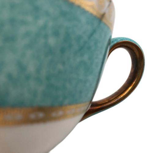 Wedgwood (ウェッジウッド) カップ&ソーサー 黒壺 ユーランダー・パウダーターコイズ