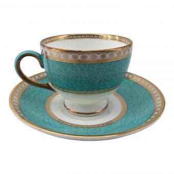 Wedgwood (ウェッジウッド) カップ&ソーサー 黒壺 ユーランダー・パウダーターコイズ