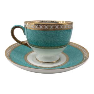 Wedgwood (ウェッジウッド) カップ&ソーサー 黒壺 ユーランダー・パウダーターコイズ