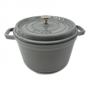 【Ｍ】STAUB 両手鍋 ココット ラウンド グレー Staub (ストウブ) 両手鍋 16cm グレー ピコ・ココットラウンド