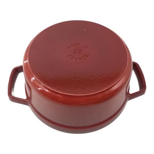 Staub (ストウブ) 両手鍋 40509-825 22cm 2.6L ピコ・ココット ラウンドチェリー