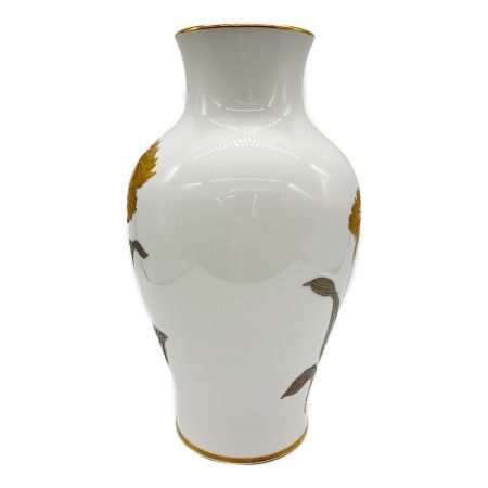 大倉陶園 (オオクラトウエン) 花瓶 ホワイト 金蝕葡萄 金銀彩 約36cm