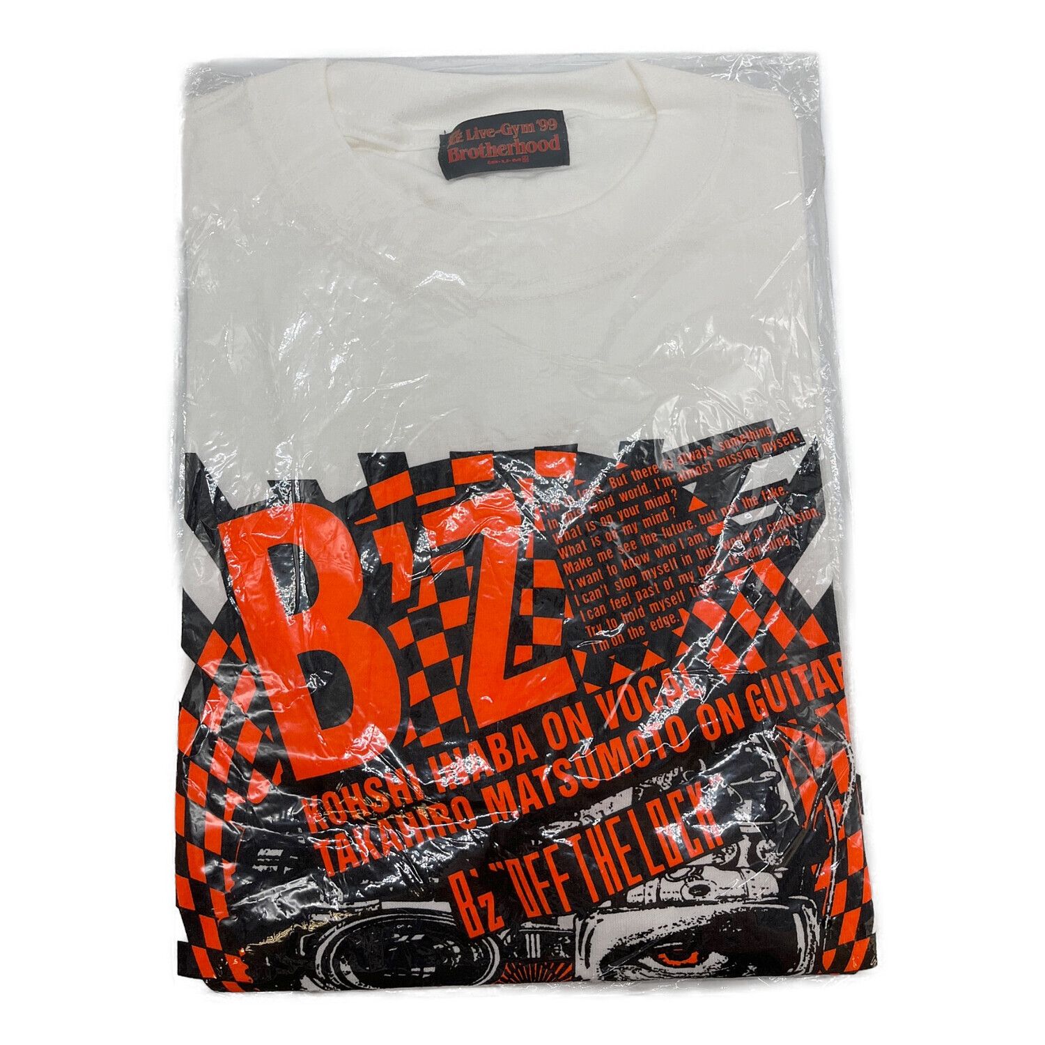 B'z (ビーズ) 半袖Tシャツ メンズ ホワイト Live-Gym'99 Brotherhood