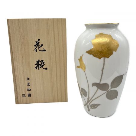 大倉陶園 (オオクラトウエン) 花瓶 金蝕バラ 23cm