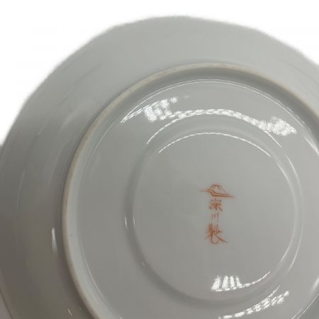 深川製磁 (フカガワセイジ) ペア紅茶碗皿 寿赤絵 ペア