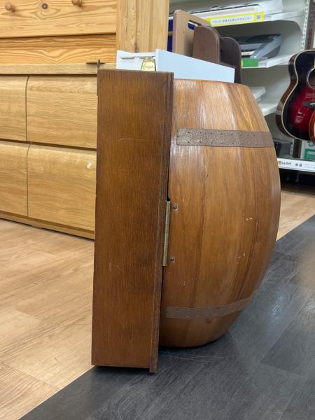 アンティーク キャビネット 本革仕様 壁掛け家具 樽型 洋酒 年代物