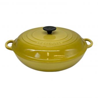 LE CREUSET (ルクルーゼ) 両手鍋 30cm イエロー ビュッフェ・キャセロール