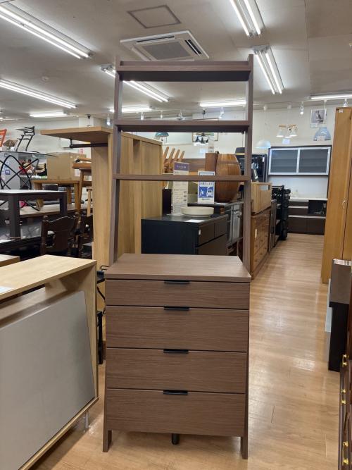 チェストラック ブラウン 87 3棚 4段引き出し エトナ 60