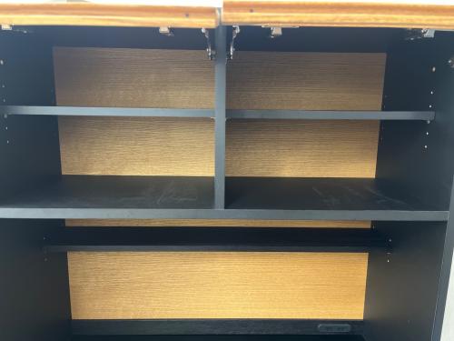 MOMO natural (モモナチュラル) レンジボード ナチュラル×ブラック 135 2枚扉 HOLM