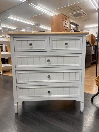 チェスト ホワイト×ナチュラル 引出し 4段