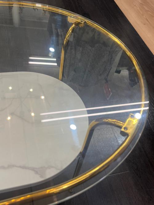 Franc franc (フランフラン) ローテーブル ホワイト 194 ガラス天板 レガート