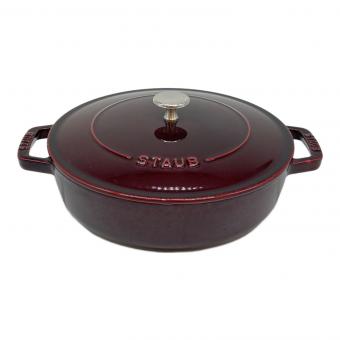 Staub (ストウブ) 両手鍋 横25sm 、高さ7cm ワインレッド