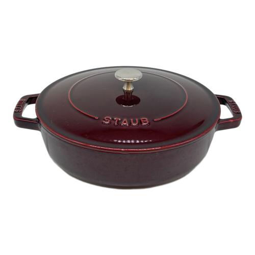 Staub (ストウブ) 両手鍋 横25sm 、高さ7cm ワインレッド