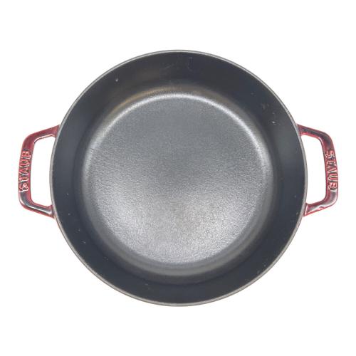 Staub (ストウブ) 両手鍋 横25sm 、高さ7cm ワインレッド