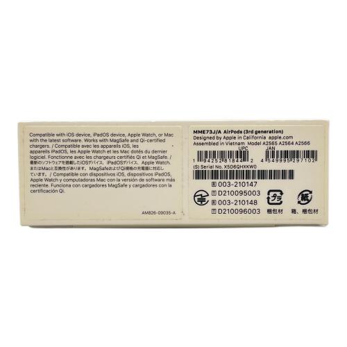 Apple (アップル) AirPods(第3世代) MME73J/A