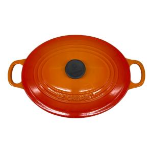 LE CREUSET (ルクルーゼ) 両手鍋 25CM オレンジ ココット・オーバル