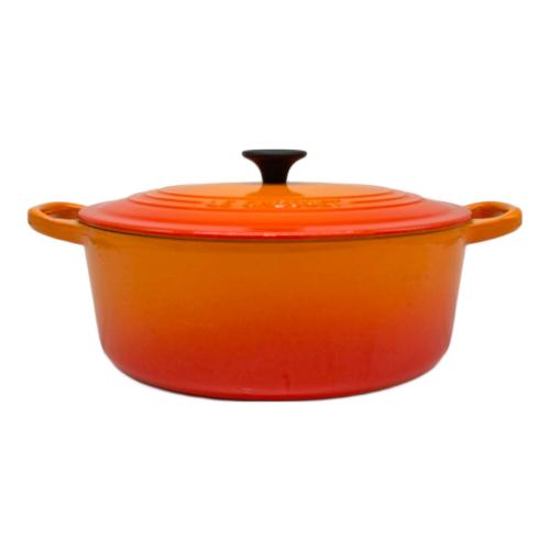 LE CREUSET (ルクルーゼ) 両手鍋 25CM オレンジ ココット・オーバル