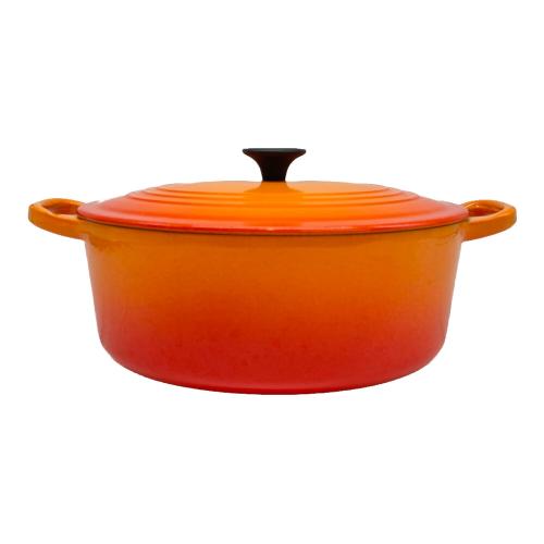 LE CREUSET (ルクルーゼ) 両手鍋 25CM オレンジ ココット・オーバル
