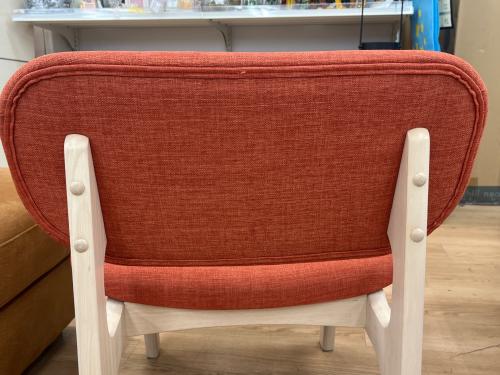 ニトリ イス レッド×ナチュラル 1Pチェア リラックス