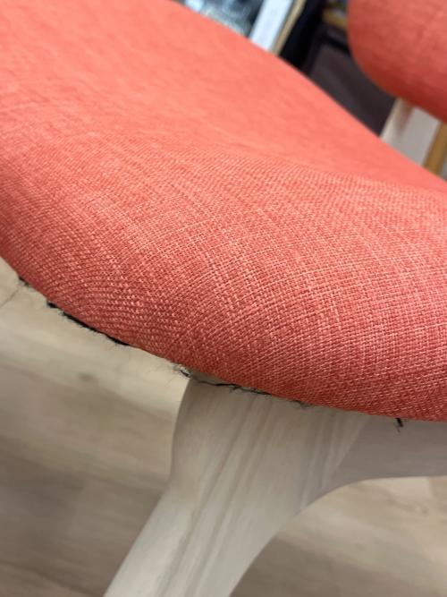 ニトリ イス レッド×ナチュラル 1Pチェア リラックス