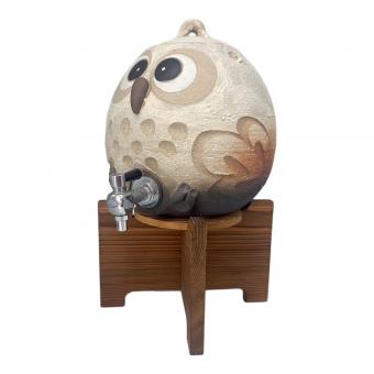 信楽焼 (シガラキヤキ) 焼酎サーバー フクロウ 台座付