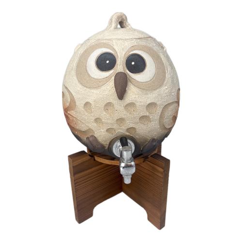 信楽焼 (シガラキヤキ) 焼酎サーバー フクロウ 台座付
