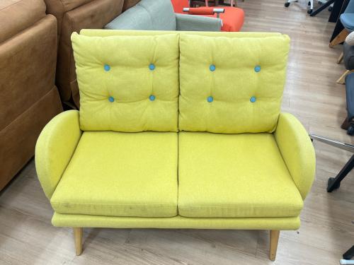 2人掛けソファー 北欧風 イエロー