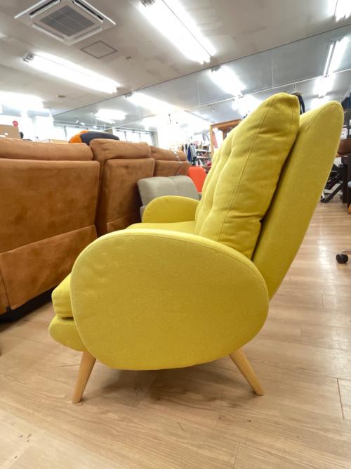 2人掛けソファー 北欧風 イエロー