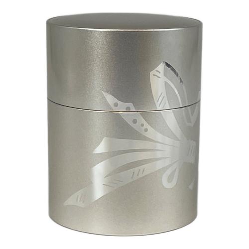 薩摩彫金 (サツマチョウキン) 茶筒 結び 文 銀