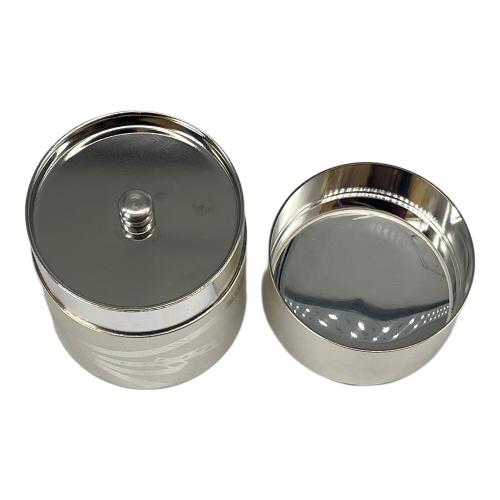 薩摩彫金 (サツマチョウキン) 茶筒 結び 文 銀