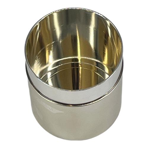 薩摩彫金 (サツマチョウキン) 茶筒 結び 文 銀