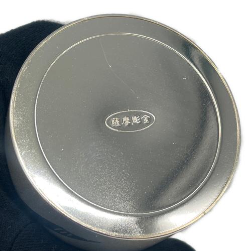 薩摩彫金 (サツマチョウキン) 茶筒 結び 文 銀