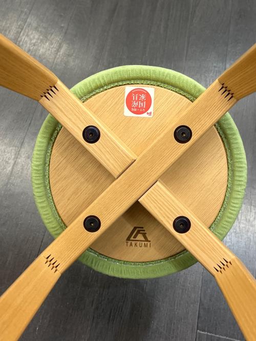 匠工芸 (タクミコウゲイ) マッシュルームスツール グラツキ有 黄緑×ナチュラル