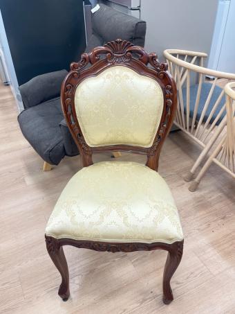 フランシスカチェア 肘掛け無し ブラウン×ベージュ