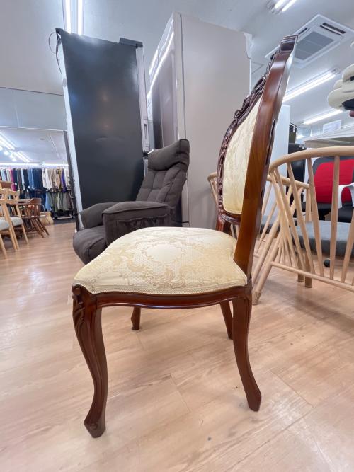 フランシスカチェア 肘掛け無し ブラウン×ベージュ