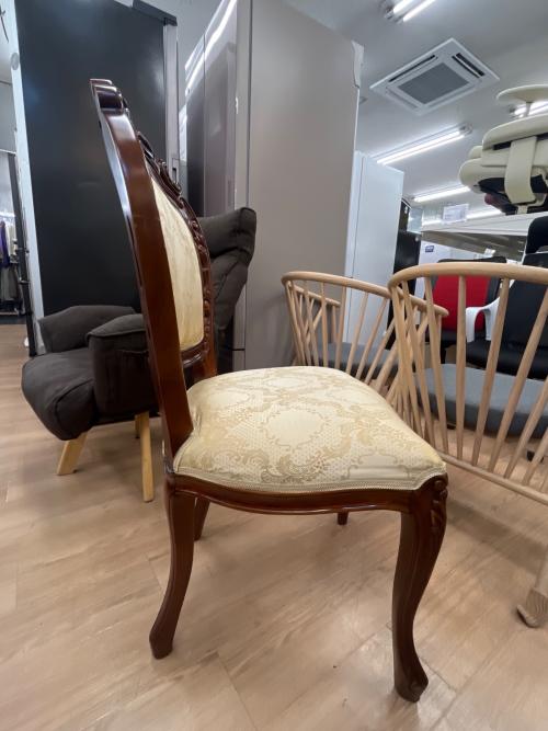 フランシスカチェア 肘掛け無し ブラウン×ベージュ