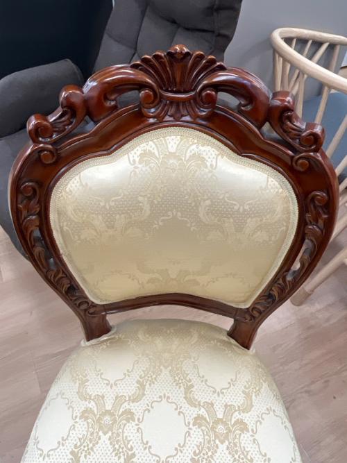 フランシスカチェア 肘掛け無し ブラウン×ベージュ