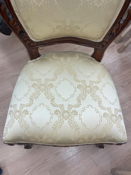 フランシスカチェア 肘掛け無し ブラウン×ベージュ