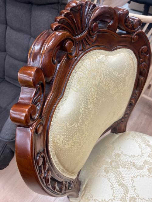 フランシスカチェア 肘掛け無し ブラウン×ベージュ