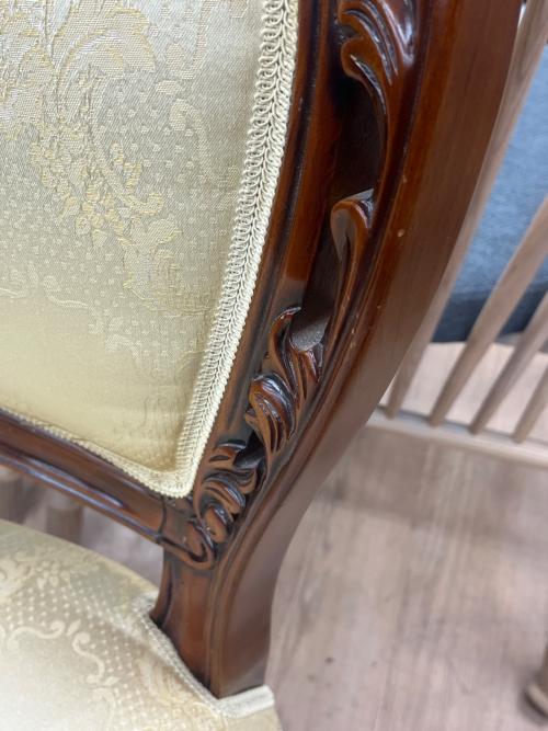 フランシスカチェア 肘掛け無し ブラウン×ベージュ