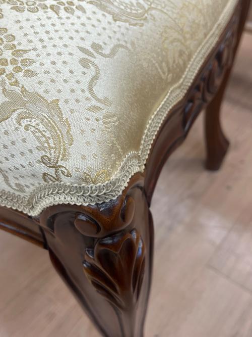 フランシスカチェア 肘掛け無し ブラウン×ベージュ