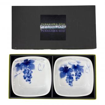 深川製磁 (フカガワセイジ) ペア角大皿 3400-461 ブルーワイナリー