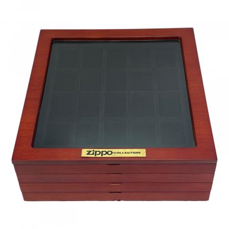 ZIPPO コレクションボックス ブラウンウッド　４段　ジッポ―ライターBOX コレクションケース ZIPPO collection 4段 ブラウン｜トレファクONLINE