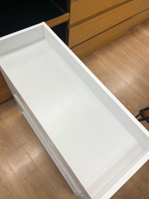 キャビネット 幅:約79㎝ ホワイト 隠せるカウンター下収納