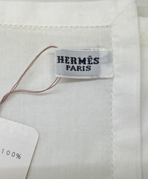 HERMES (エルメス) HERMES　刺繍ロゴハンカチ 未使用品