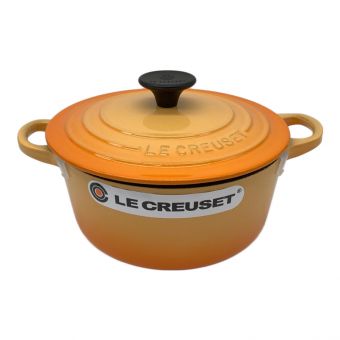 LE CREUSET (ルクルーゼ) 両手鍋 オレンジ 18ｃｍ ココットロンド